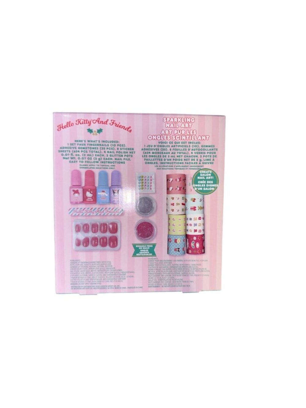 Hello Kitty & Friends Sparkling Nail Art Kit With Reusable Press-On Nails Adhesi - Picture 2 of 2